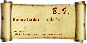 Borovicska Izsák névjegykártya